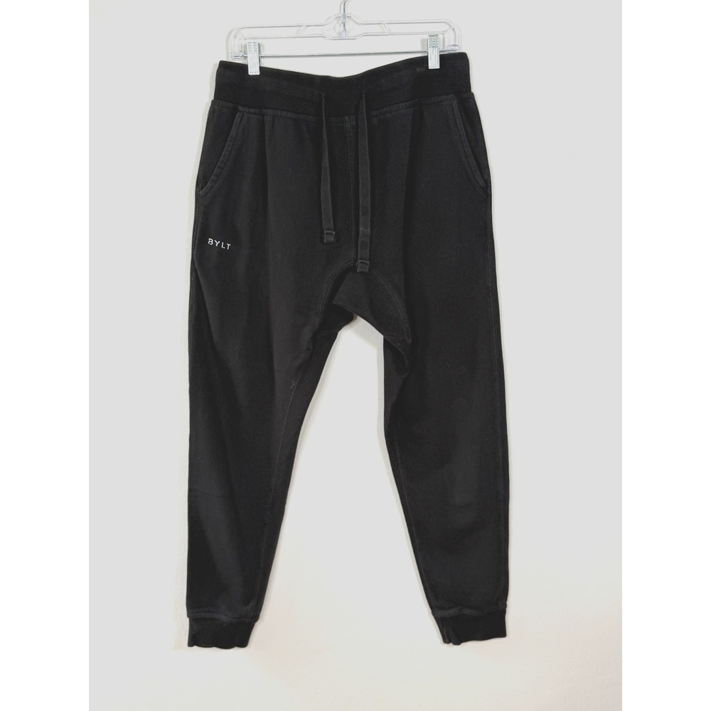 BYLT Premium Basics Joggers Mens L Soft Washed Black Cotton Tapered Activewear